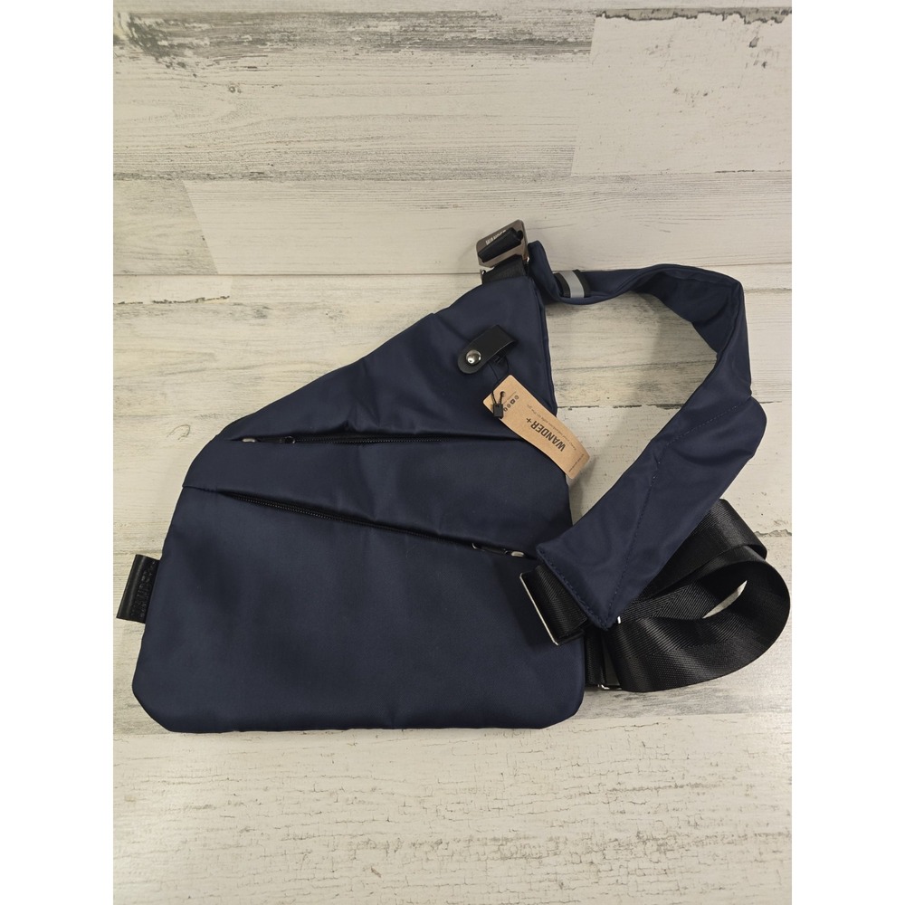 Wander+ Anti-Theft Sling Bag Navy Blue Crossbody Chest Pack Travel EDC New